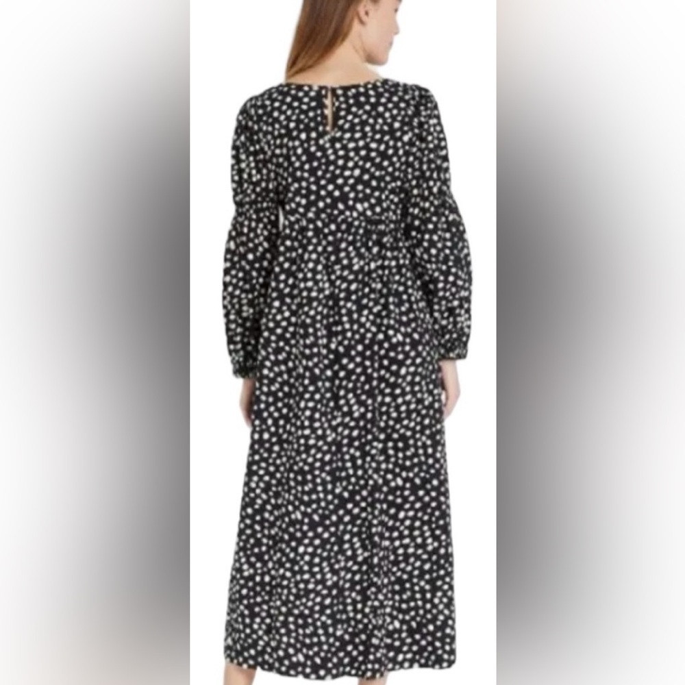 NEW Who What Wear 100% Cotton Black and White Polka Dot Maxi Dress - Picture 2 of 8